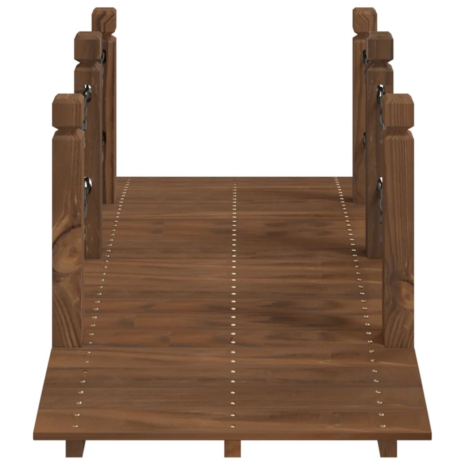 Puente de jardín con barandillas de cadena, 150 x 67 x 56 cm, abeto de madera maciza 290