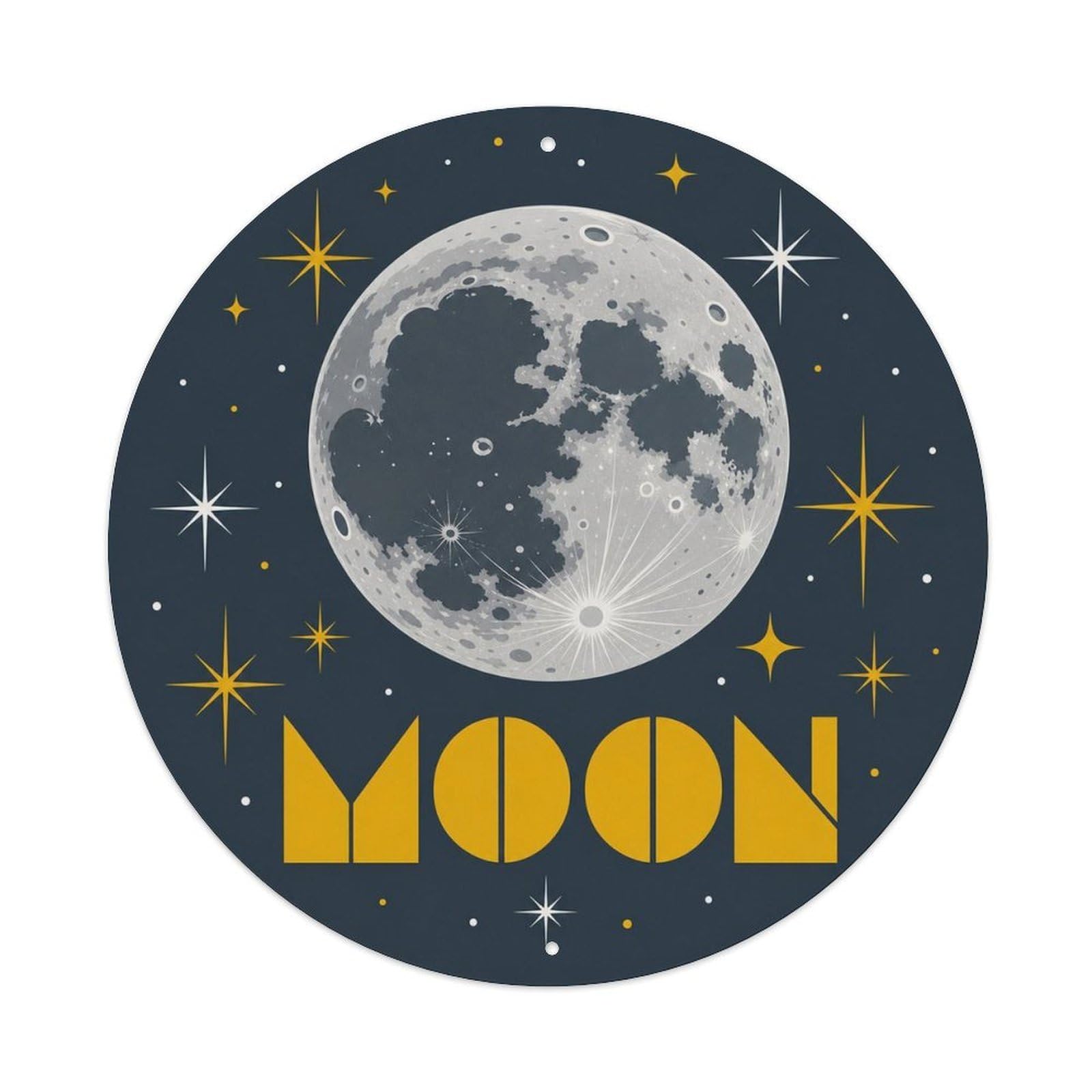 Space Exploration Lunar Phase Moon Celestial Metal Tin Sign