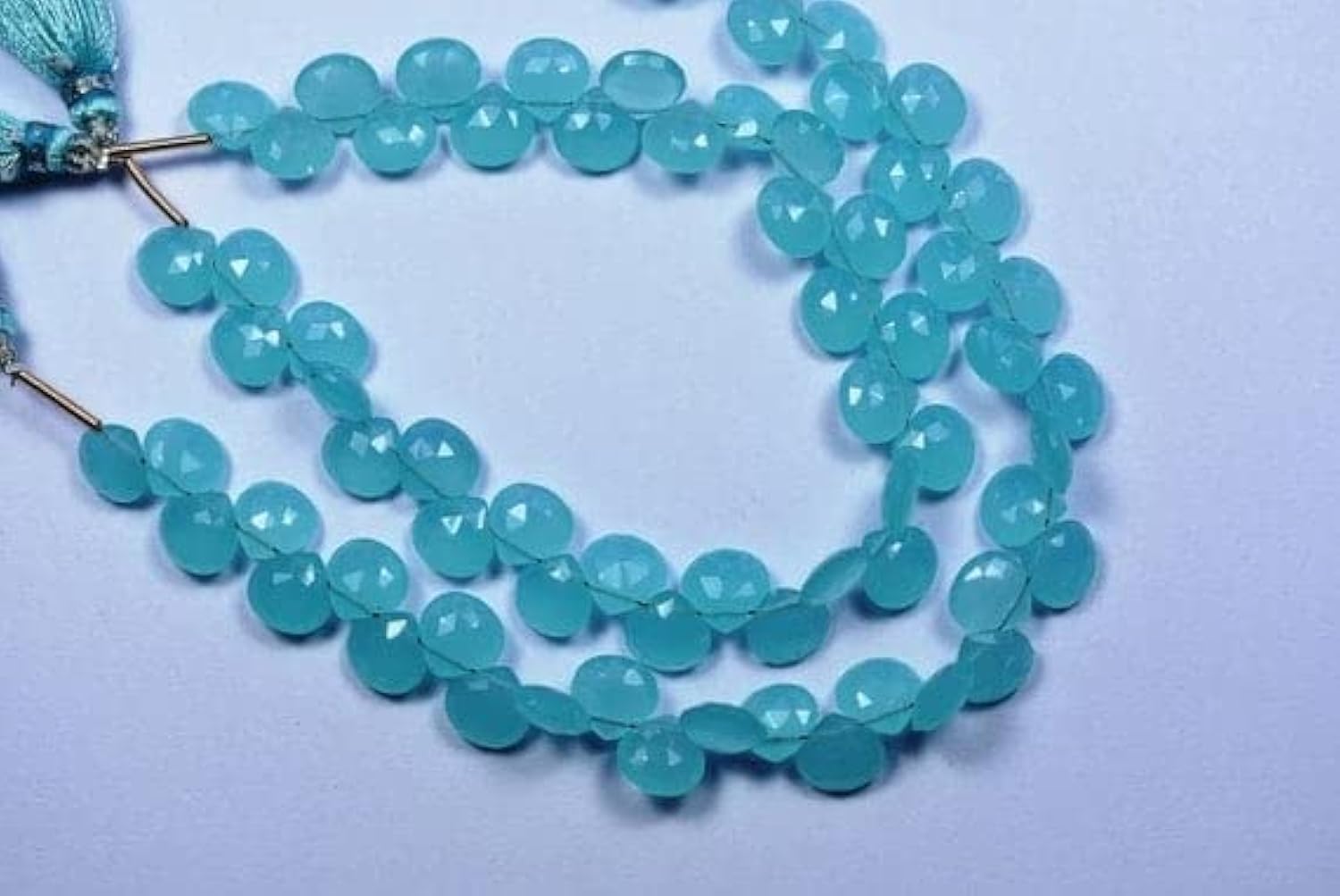Quartz calcédoine bleu de 8mm pour la haute joaillerie créative