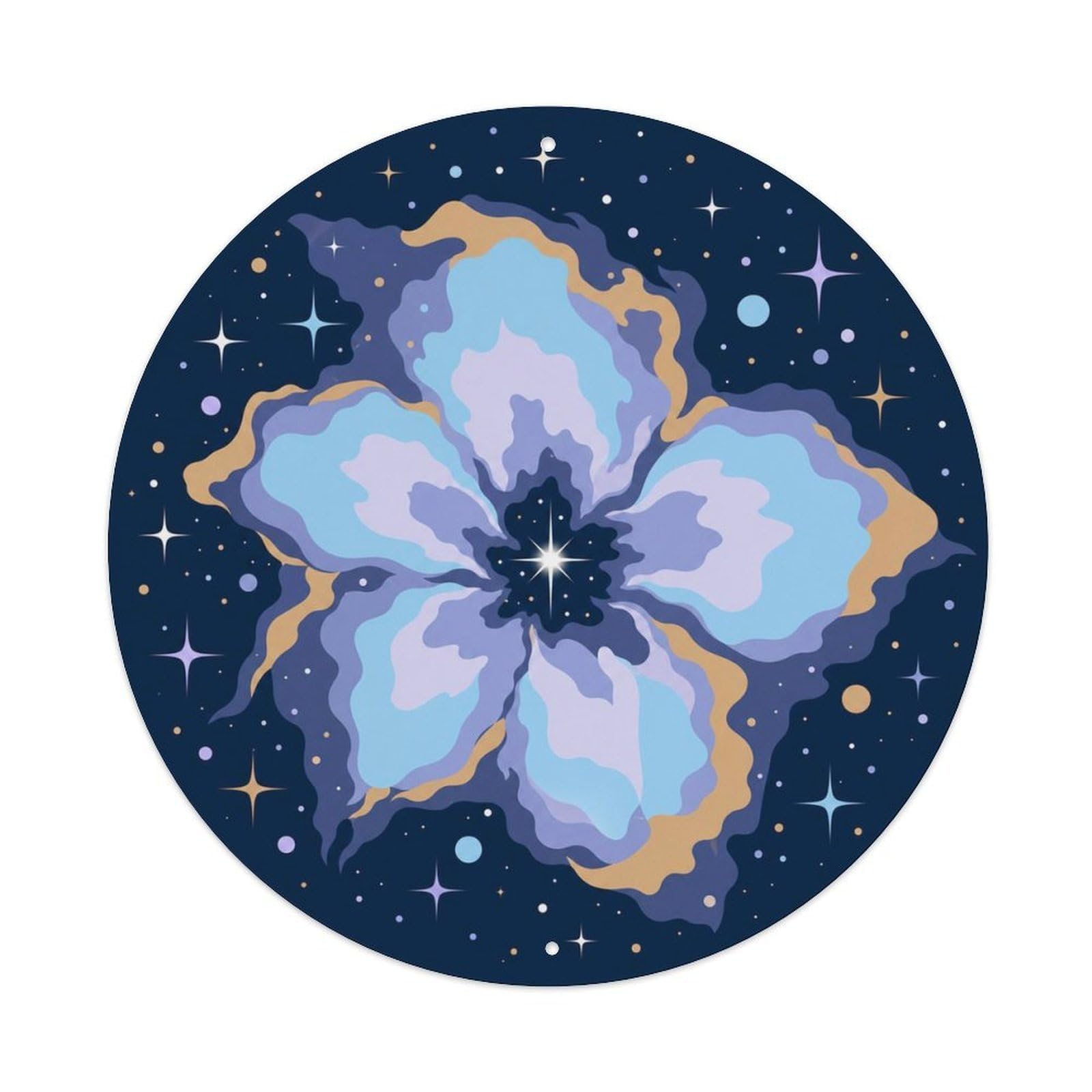 Okngb Style Cosmic Iris Nebula Starry Sky Celestial Space Stellar Metal Tin Sign Plaque Wall Decor For Cafe, Man Cave, Club Bar, Office, Home Garden Round Metal Poster 8X8inch