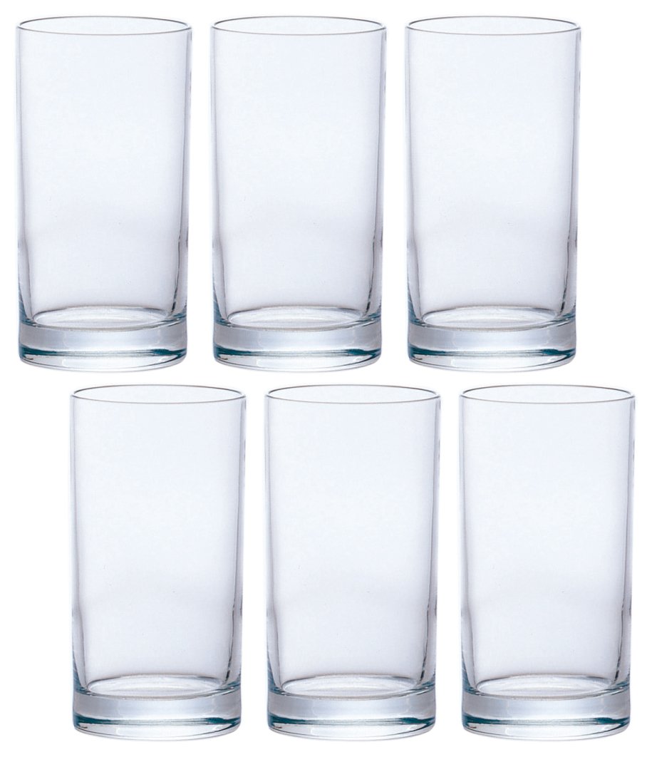 Aderia Straight Glass Tumbler Set of 6 10oz Simple Design Made in Japan