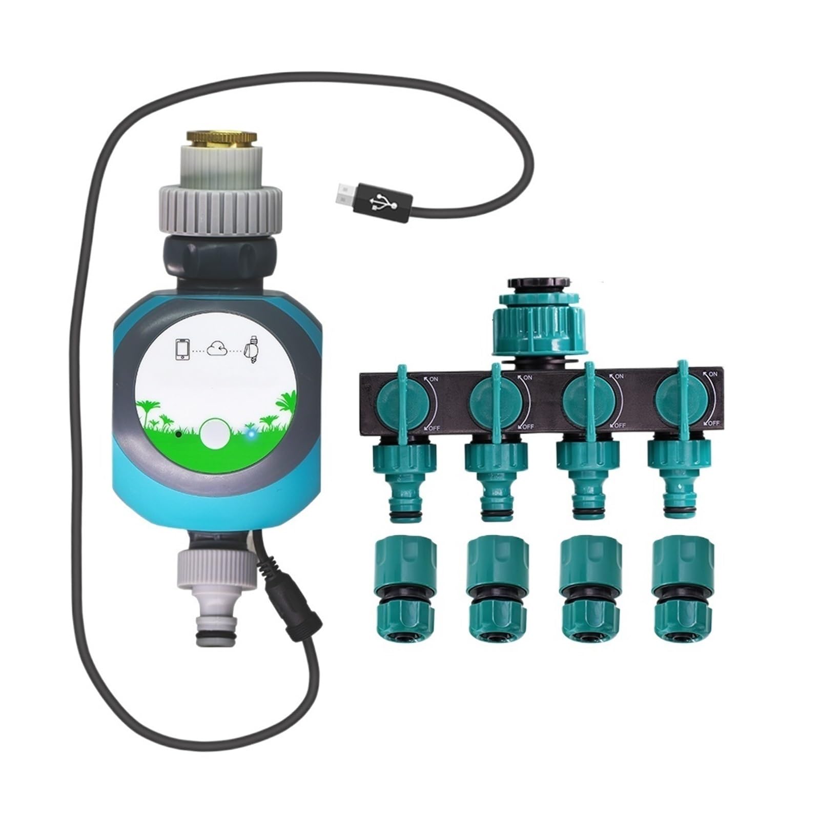 Wifi Bluetooth Compatible Watering Timers Smart Sprinkler Controller Automatic Drip Irrigation Valve Water Wireless Phone Remote Water Conservation(H)