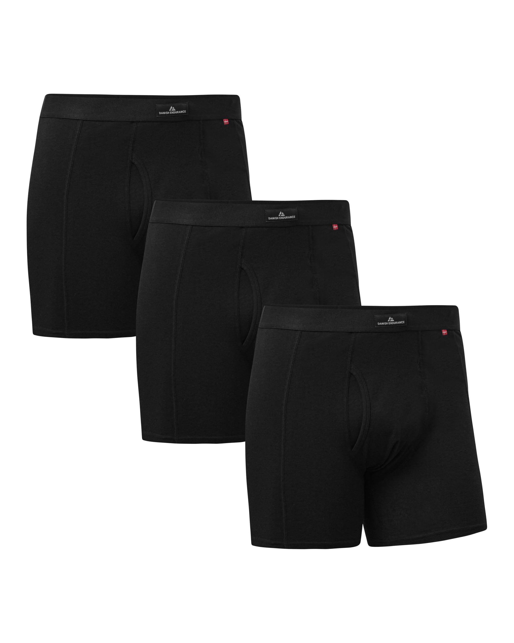 DANISH ENDURANCE Boxer Uomo Cotone Elasticizzato, Boxer a Pantaloncino Comodi e Traspiranti, Cuciture Piatte, con o Senza Patta Frontale, 3 o 10 Paia