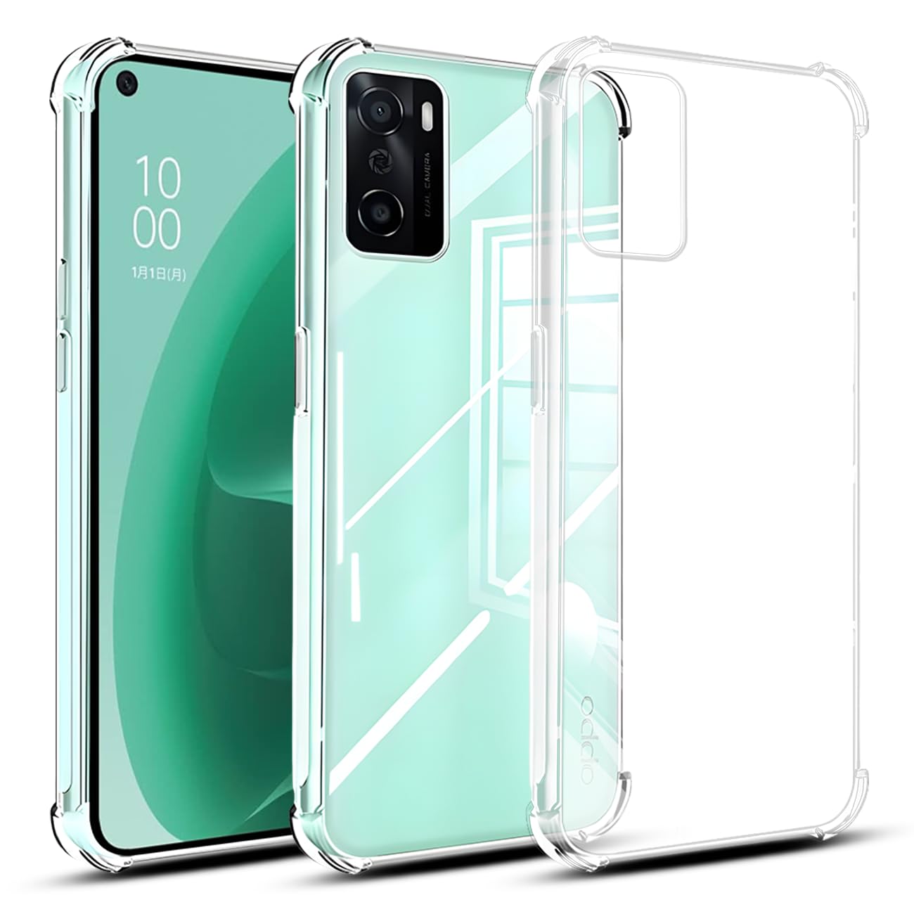 OPPO A55s 5G ミントグリーン ケース付き Amazon | 対応 OPPO A55s 5G ケース クリア ケース OPPO a55s 5G