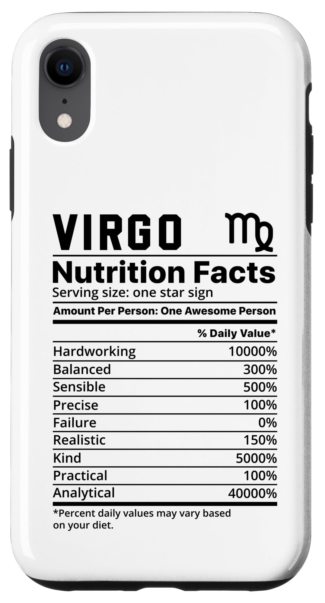 iPhone XR Virgo Nutrition Facts Zodiac Sign Case