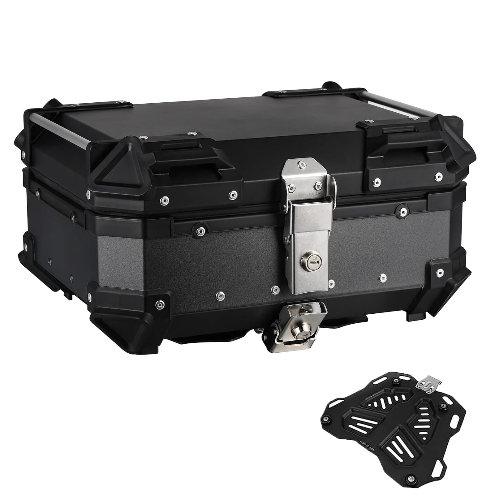 Motorcycle Tail Box 28L Motorcycle Top Box Storage Luggage Trunk Waterproof Motorcycle Rear Box Aluminum Tail Storage Helmet Box for Motorcycle Scooter