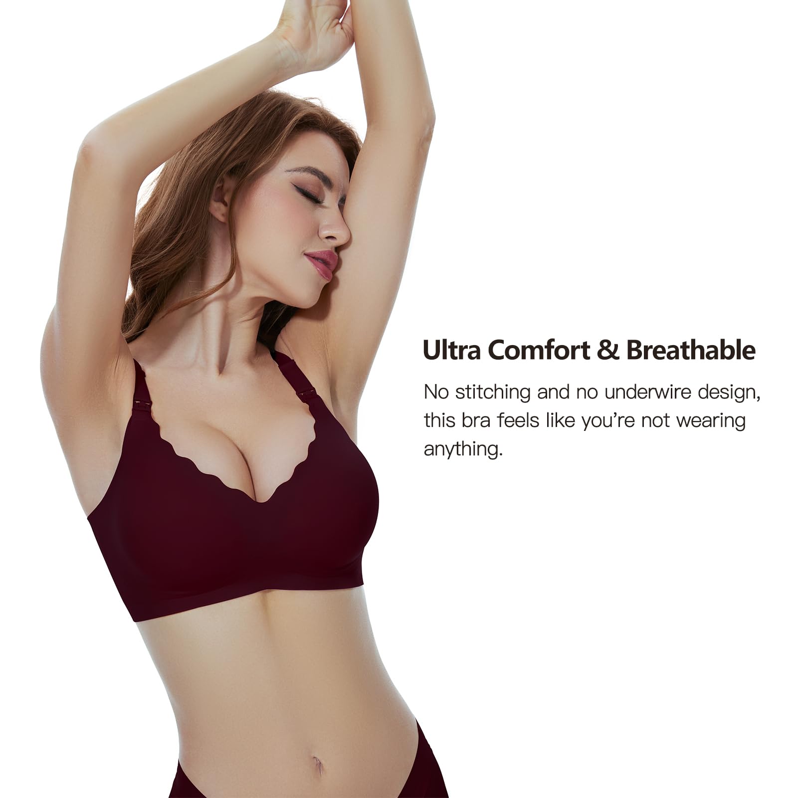 Dresime Reggiseni Allattamento, 3 Pezzi Reggiseno per maternità Senza Fili Ultra Comfort Reggiseni di Gravidanza per Le Donne