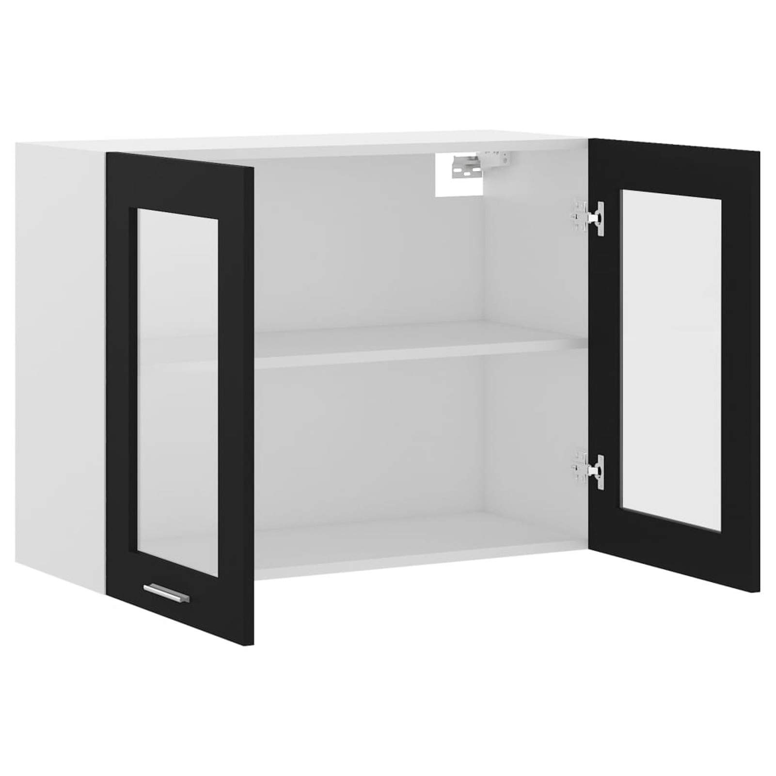 Rantry Mobili Armadio Sospeso con Vetro Nero 80x31x60 cm in Truciolato, Salvaspazio Armadietto da Esterno, Mobili Esterno Balcone per Soggiorno, Ufficio, Camera da Letto, Bagno