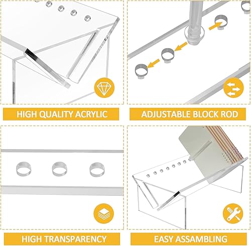 Miniatura 4 de Estantería de escritorio de acrílico transparente para revistas, CDs, libros de manga, organizador de almacenamiento, soporte para libros para
