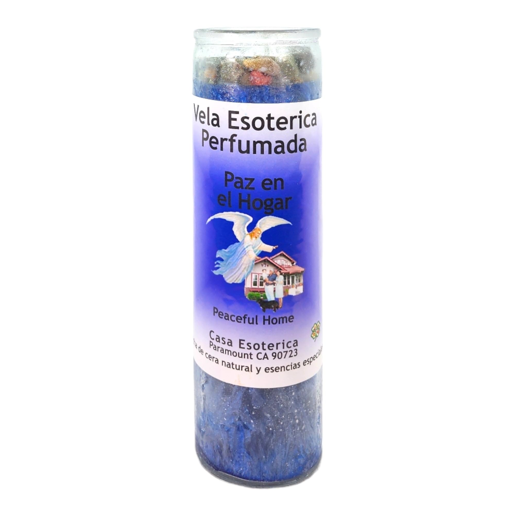 Peaceful Home-Palm Wax Spiritual Intention Spell Candle-[Blue] | Vela CASA ESOTERICA PERFUMADA- (PAZ EN EL HOGAR)