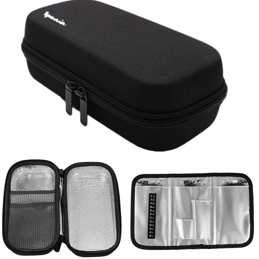 Insulin Carrying Case EVA Insulin Cooler Bag Diabetic Travel Bag Waterproof Temperature Display