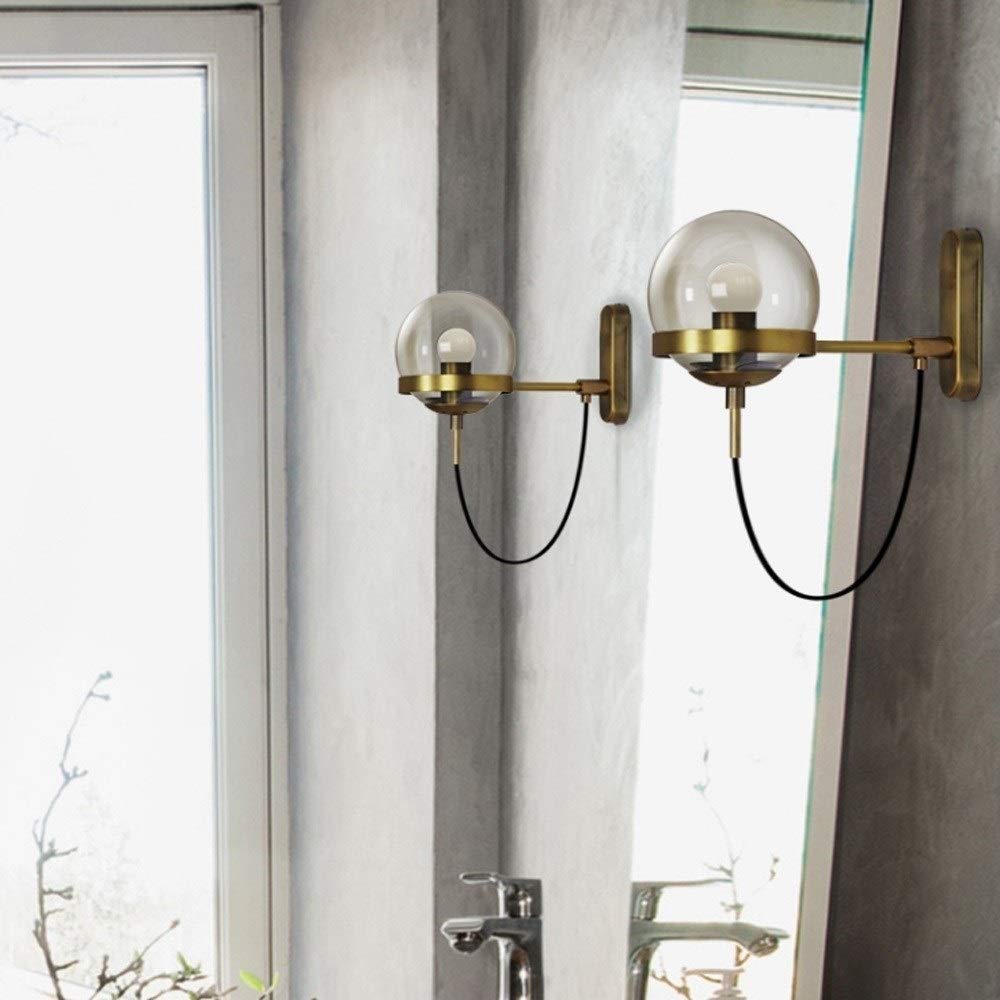 Lampada Da Parete Vintage In Vetro Nero E27 – Design Industriale A Sfera Per Soggiorno, Camera, Corridoio – Senza Lampadina