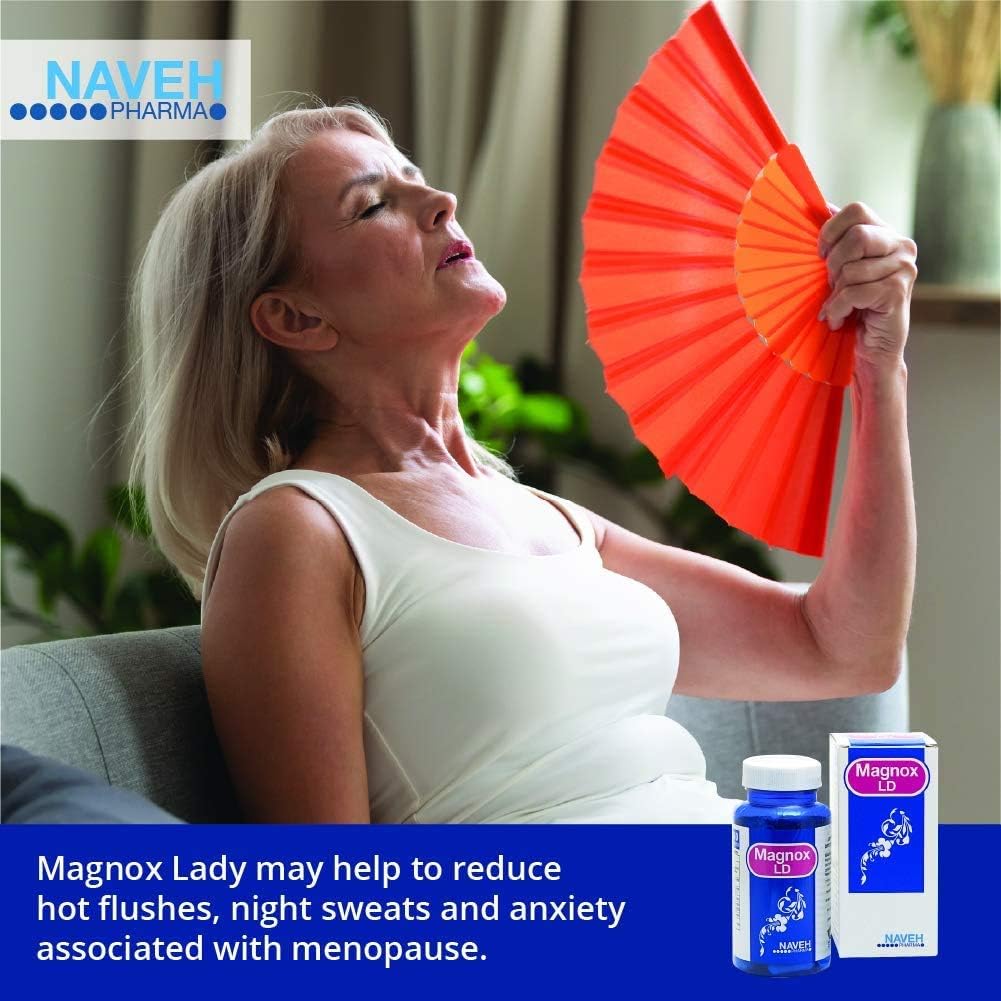 Magnox Lady Magnesium Supplement Capsules (60), for PMS and Menopausal Symptoms, by Naveh Pharma