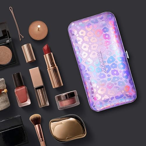 Miniatura 7 de ZIZZON Kit de cortaúñas Manicura Pedicura Set con estuche holográfico (Púrpura)
