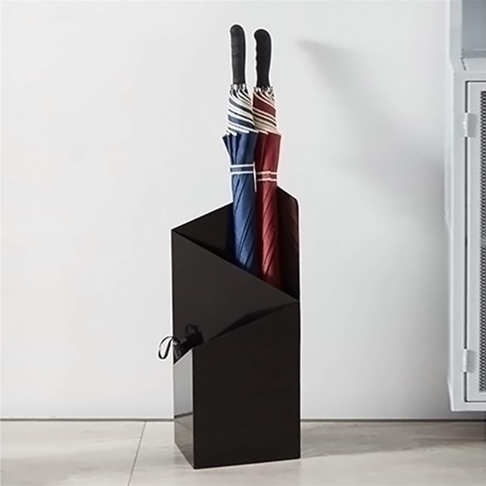 Portaombrelli in metallo a doppio strato per casa e ufficio, salvaspazio, elegante in bianco/nero/rosso, per ingresso e corridoio