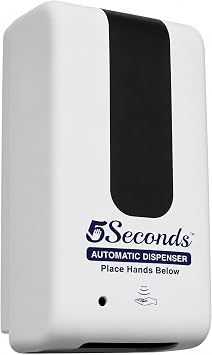 5Seconds Automatic Gel Soap Dispenser, Touchless Wall Mount, Infrared Sensor, Lockable, Battery Powered, Commercial Grade