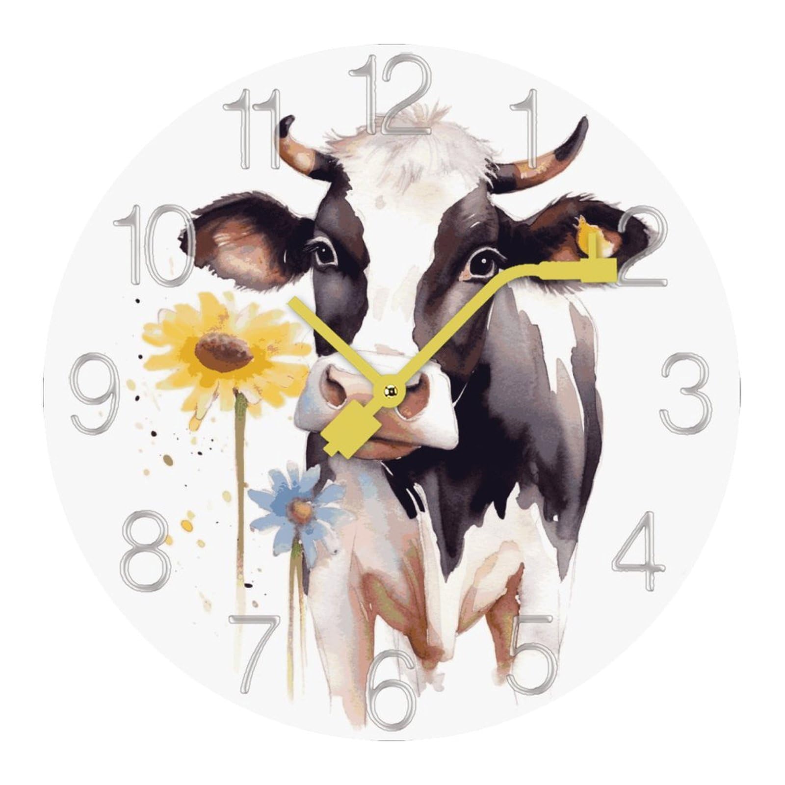 Horloge murale sans tic-tac aquarelle pour retrouver le calme au bureau