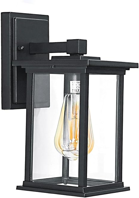 Outdoor Wall Sconce for Patio Hallway Entryway Yard, Waterproof Exterior Lantern for Porch, Aluminium Anti-Rust Outside Wall Mounted Light Fixture Vintage Black Outdoor Sconces Light