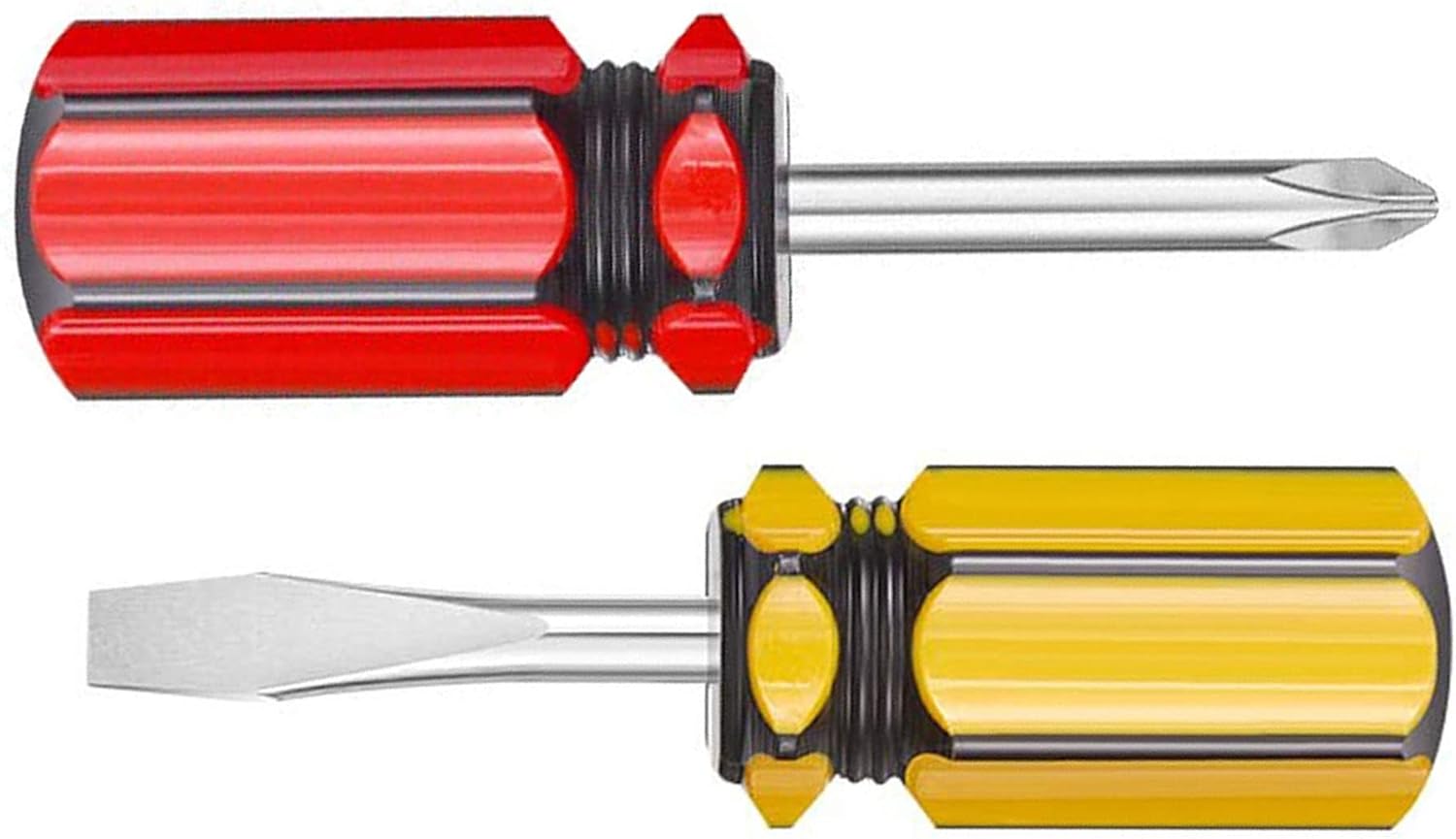 small screwdriver two-color short handle stubby screwdriver Phillips screwdriver and flat head screwdriver