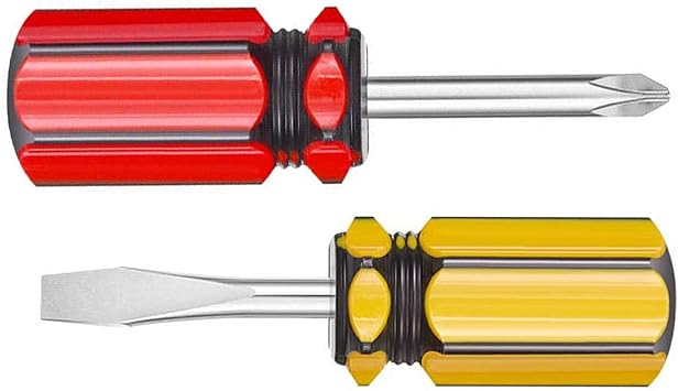 small screwdriver two-color short handle stubby screwdriver Phillips screwdriver and flat head screwdriver