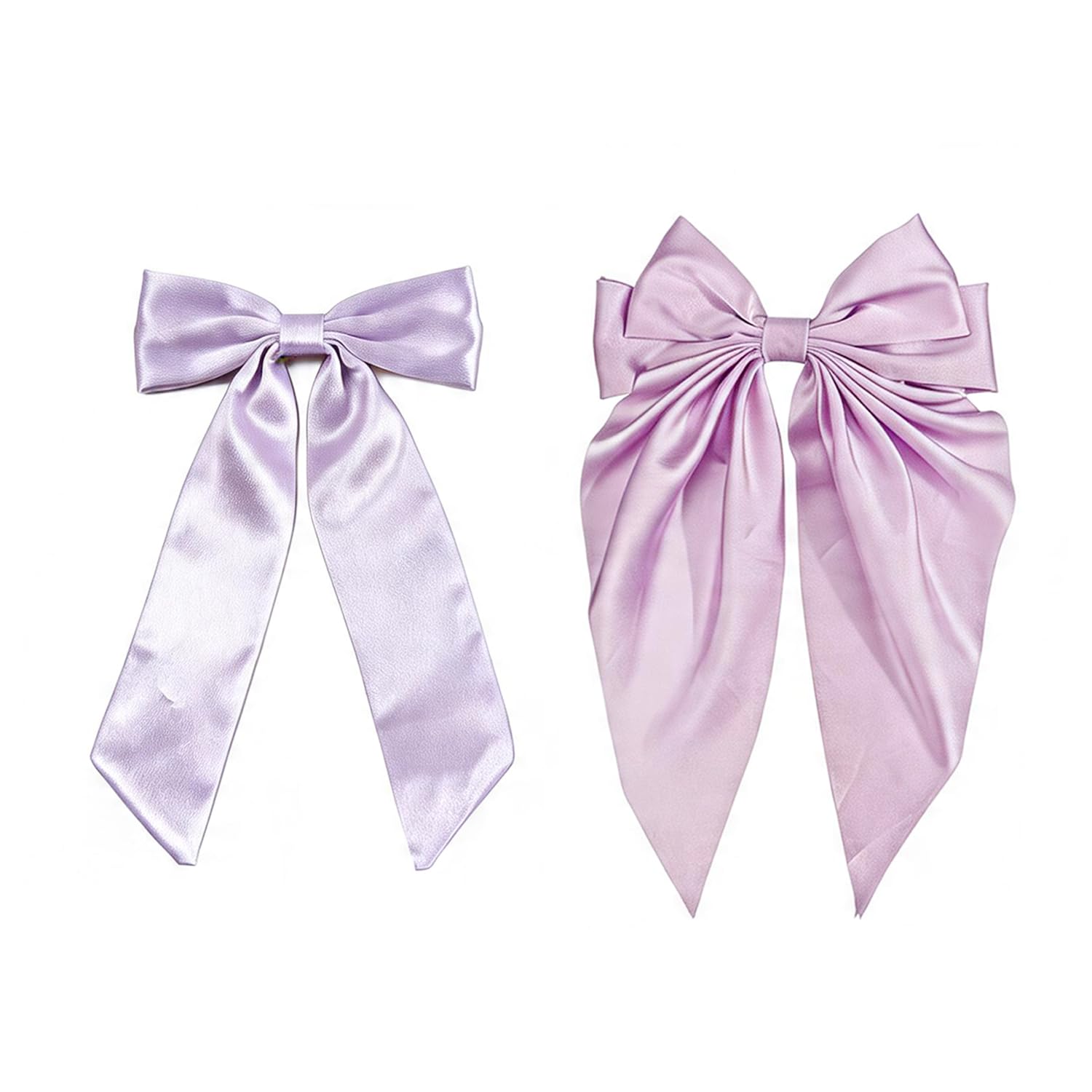 Xmnivate Purple 2 Pieces Of Satin Bow Hairpin, Streamer Bow Decoration, Fashion Ponytail Hair Accessories, Birthday Party Decoration.