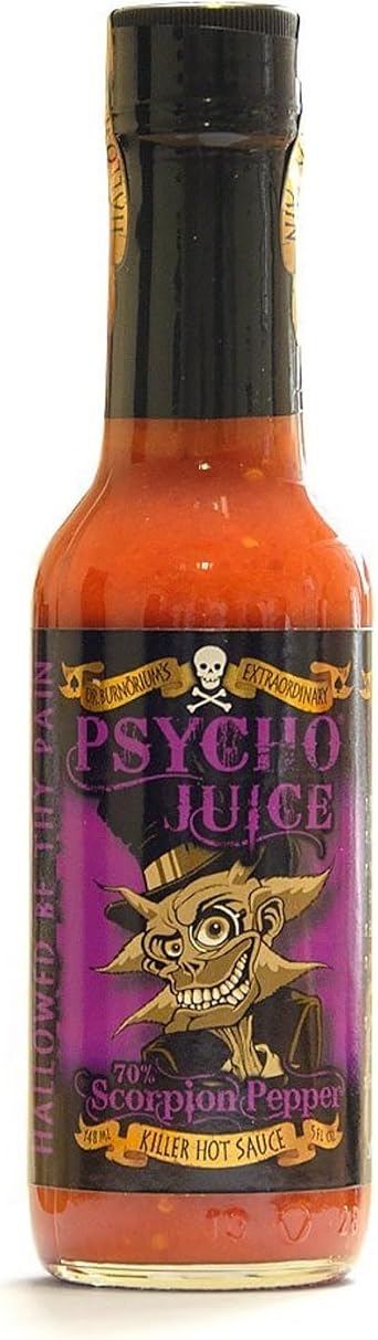 Psycho Juice 70% Trinidad Scorpion Hot Chilli Sauce, 148ml