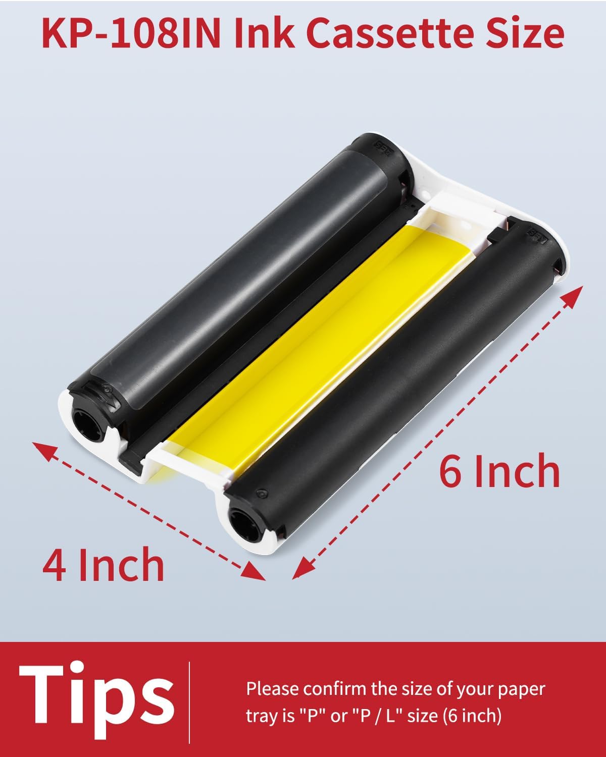 Selphy CP1300 CP1500 Ink Cassette Compatible with Canon Selphy KP-108IN Color Ink Cartridges KP108 for CP1200 CP1000 CP910 CP900 CP760 CP740 Wireless Compact Photo Printer 4 x 6 inch, 4-Pack, No Paper