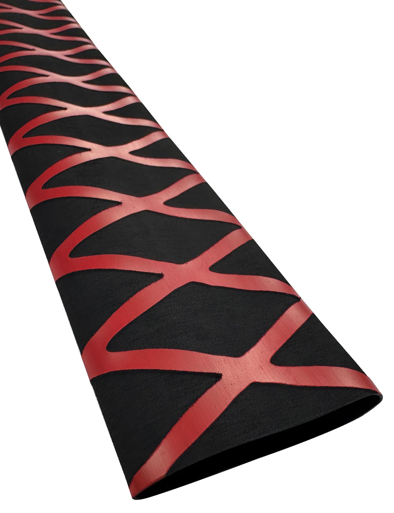 Accering Gaine thermorétractable 2 tons avec motif X - Base noire avec motif rouge - 20 mm - Imperméable et antidérapant - Pour poignées de raquette de golf/tennis