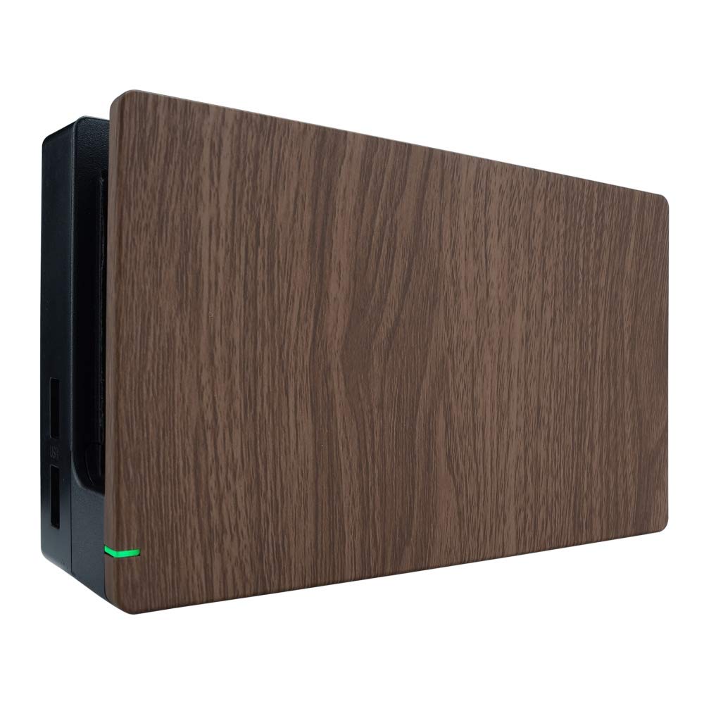 eXtremeRate Custom Soft Touch Grip Faceplate for Nintendo Switch Dock, Wood Grain Patterned DIY Replacement Housing Shell for Nintendo Switch Dock - Dock NOT Included