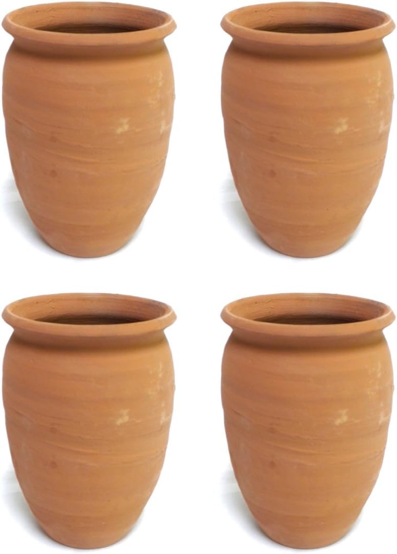 La Mexicana Cantarito de Barro Natural, Clay Cups, Set of 4
