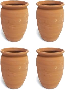 La Mexicana Cantarito de Barro Natural, Clay Cups, Set of 4