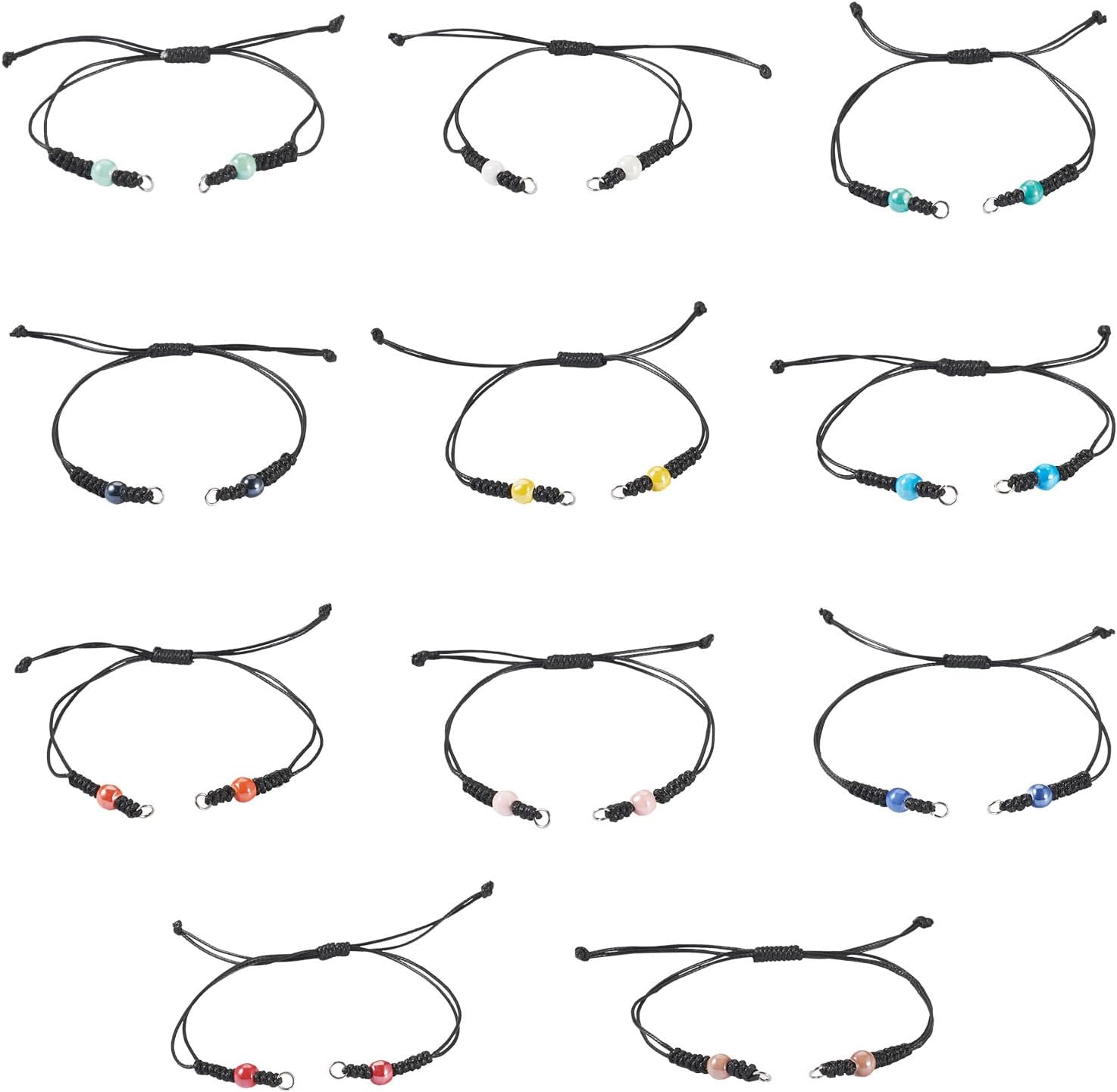 Adjustable Cord Bracelets for Women Waxed Braided Cord Bracelet Black Polyester Adjustable Bracelet for Jewelry Making Friendship Fashion Bangle Accessory