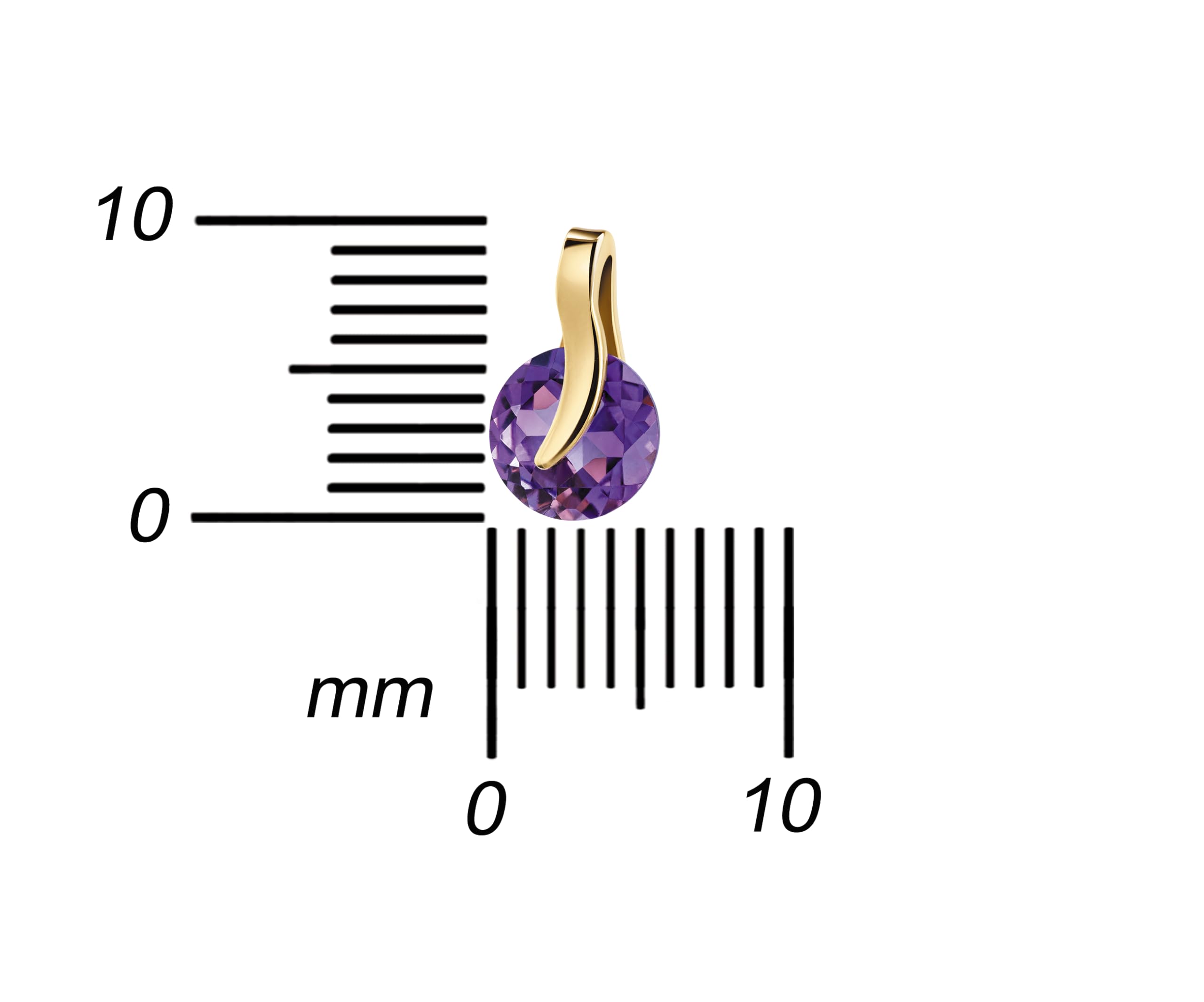 Amethyst Edelstein-Anhänger massiv 333 Gelbgold Goldanhänger für Damen. Mit Kette oder ohne Kette wählbar + Schmuck-Etui + Echtheitszertifikat