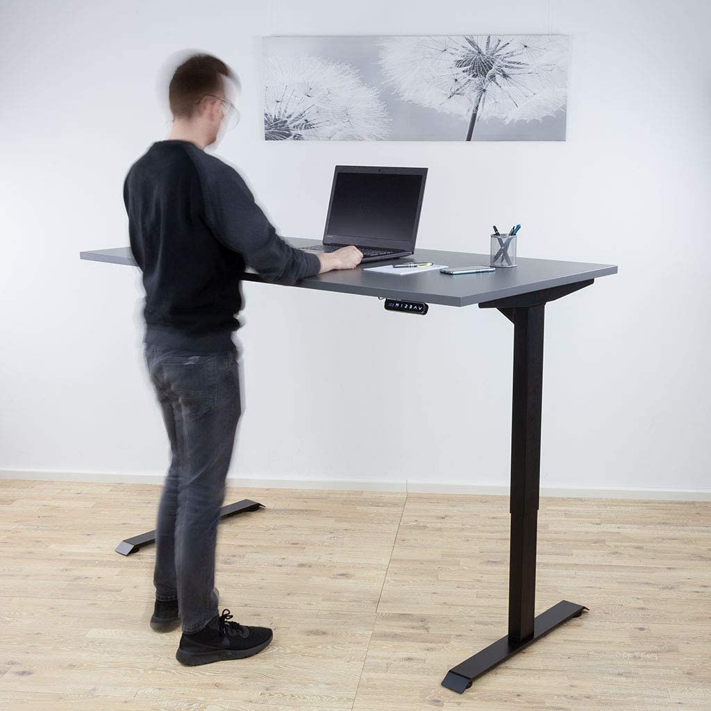 ALBATROS höhenverstellbares Schreibtisch Tischgestell elektrisch | Lift S5 Schwarz | Gestell, Tischbeine, Tischfüße aus Metall | Display | 120Kg belastbar | Für extra breite 2m Tischplatten