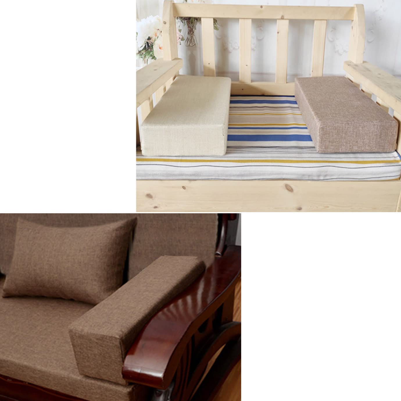 Lot de 2 coussins d'accoudoirs doux pour canapé, chaise en bois, tête de lit, coussin de protection murale, coussin décoratif confortable pour un usage domestique