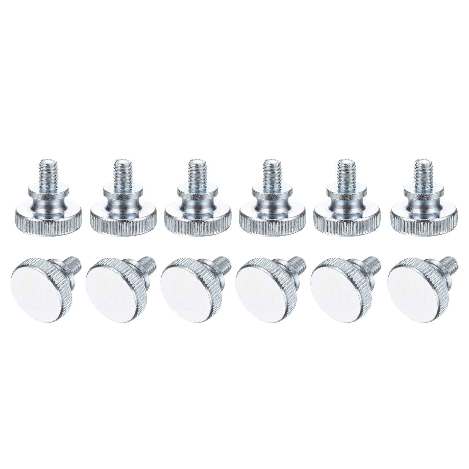 PATIKIL M6 x 8mm Knurled Thumb Screws, 12Pcs Metric Knurled Head Bolts Thumb Screw with Shoulder Grip Knobs Fasteners Tighten Thread Fasteners for TV Monitor Mount