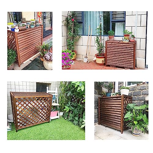 Soporte para flores de madera maciza para aire acondicionado de diseño robusto 4