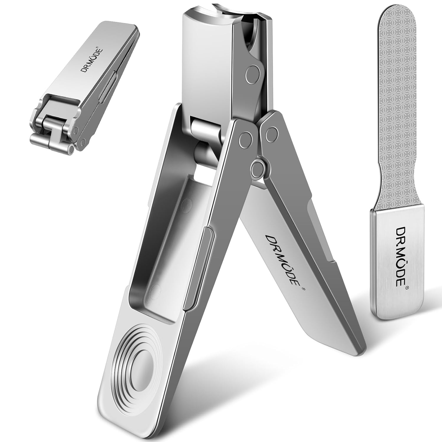 DRMODE Nail Clippers for Men Portable Ultra Sharp Stainless Steel Toenail Clippers for Thick Nail Foldable Fingernail Clippers
