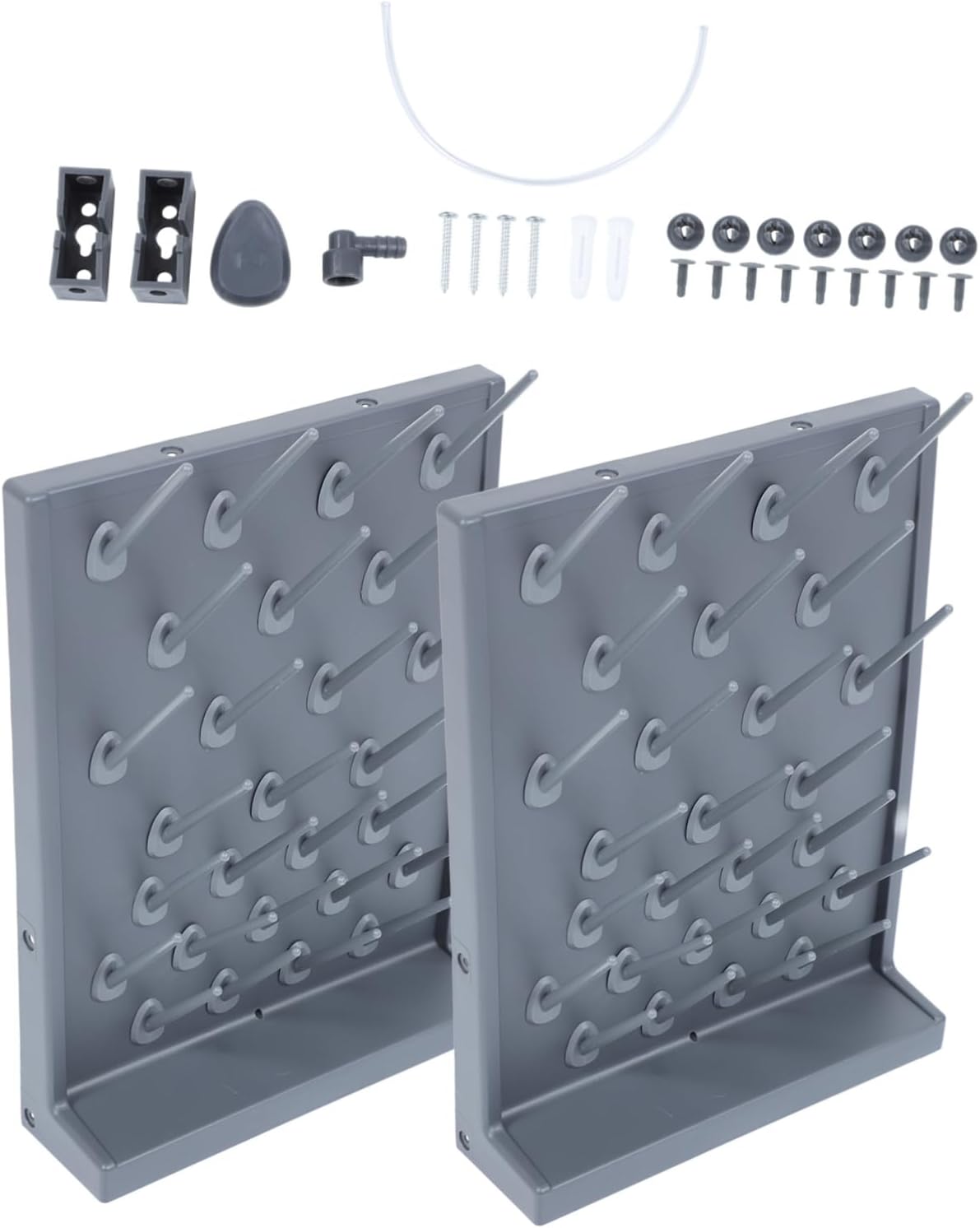GLEAVI 2pcs Pp Test Tube Drying Rack Laboratory Peg Stand Holder for Tubes Lightweight and Design for Research and Educational Use Black Color with Minimal Space Requirement