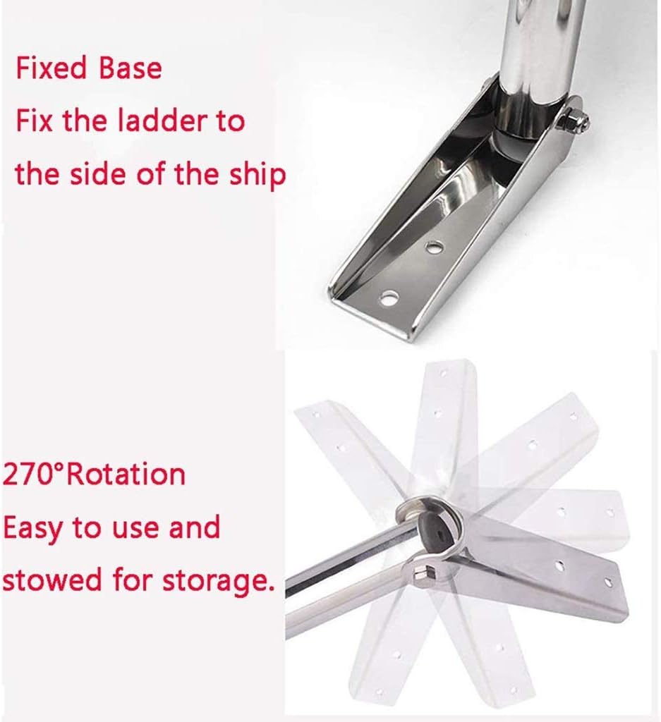 Laddersladder, Multi-Purpose Stainless Steelcopiboat Drop Ladder, Stretchable Deck Ladder, Foldiocean Yacht Pool Escalato/Lo 87.5Cm