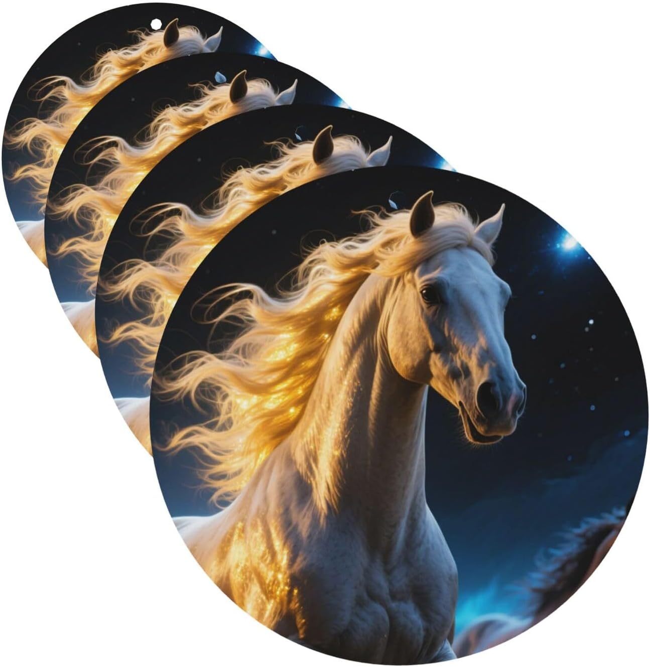 4Pcs Air Freshener for Car Hanging Air Freshener Fragrance Scented Cards, Long-Lasting Auto Air Fresheners Cards Set Cool Running Horse CarTablets for Men Women