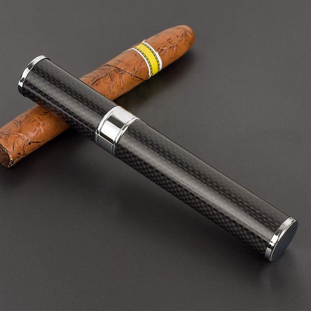 CL CARBONLIFE Carbon Fiber Cigar Case Tube, Super Slim and Light Cigar Carrying Holders Travel Case (Humidors Black, One Figure)