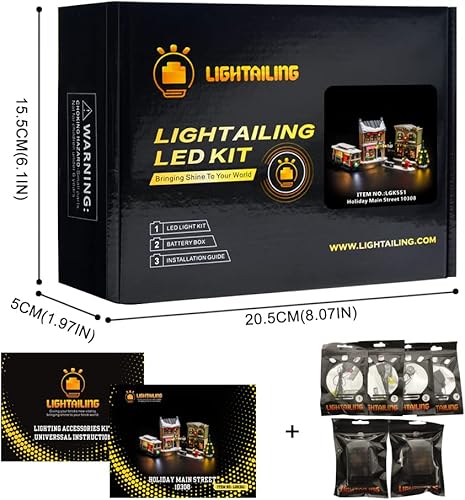 Miniatura 6 de LIGHTAILING Luz para Lego-10308 Christmas-High-Street - Kit de iluminación LED compatible con el modelo de bloques de construcción Lego - NO