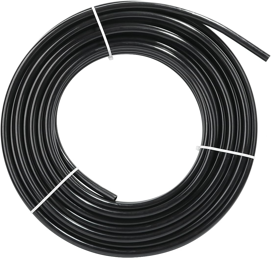 LokoCar Nylon Air Line 100ft 3/8" OD Pneumatic Nylon Tube DOT Approved SAE J844 Airline For Air Brake Tubing or Fluid Transfer Black