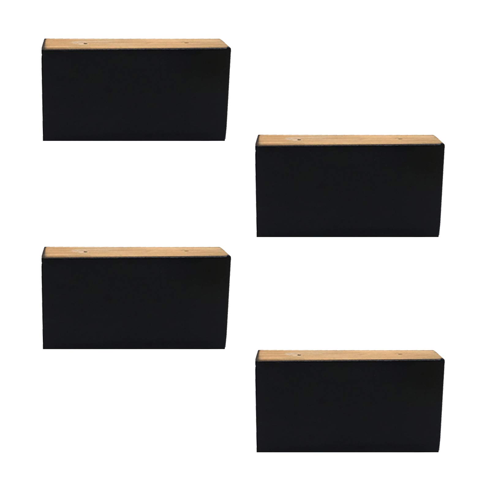 Set of 4 Rectangular Furniture Heightening Leg,Wooden Furniture Legs,Solid Wood Bed Feet,Sofa Legs in Pine,Tv Cabinet Feet,Coffee Table Support Legs,Couch Replacement Legs(black5cm)