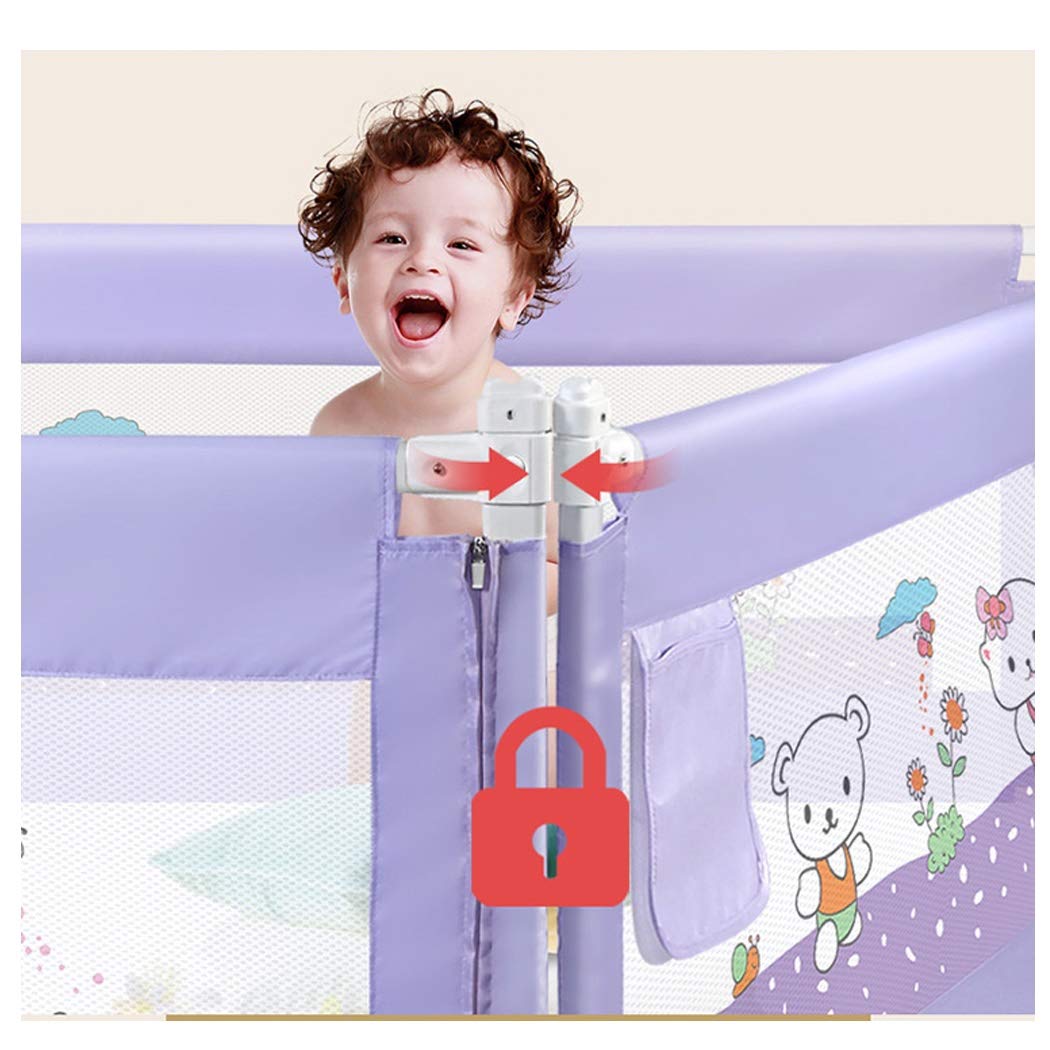 Barandilla de Cama Plegable Nueva, Resistente a roturas, 5 Niveles de elevación Vertical, barandilla de Seguridad Universal para niños (Color: Morado, tamaño: 150 cm, 1