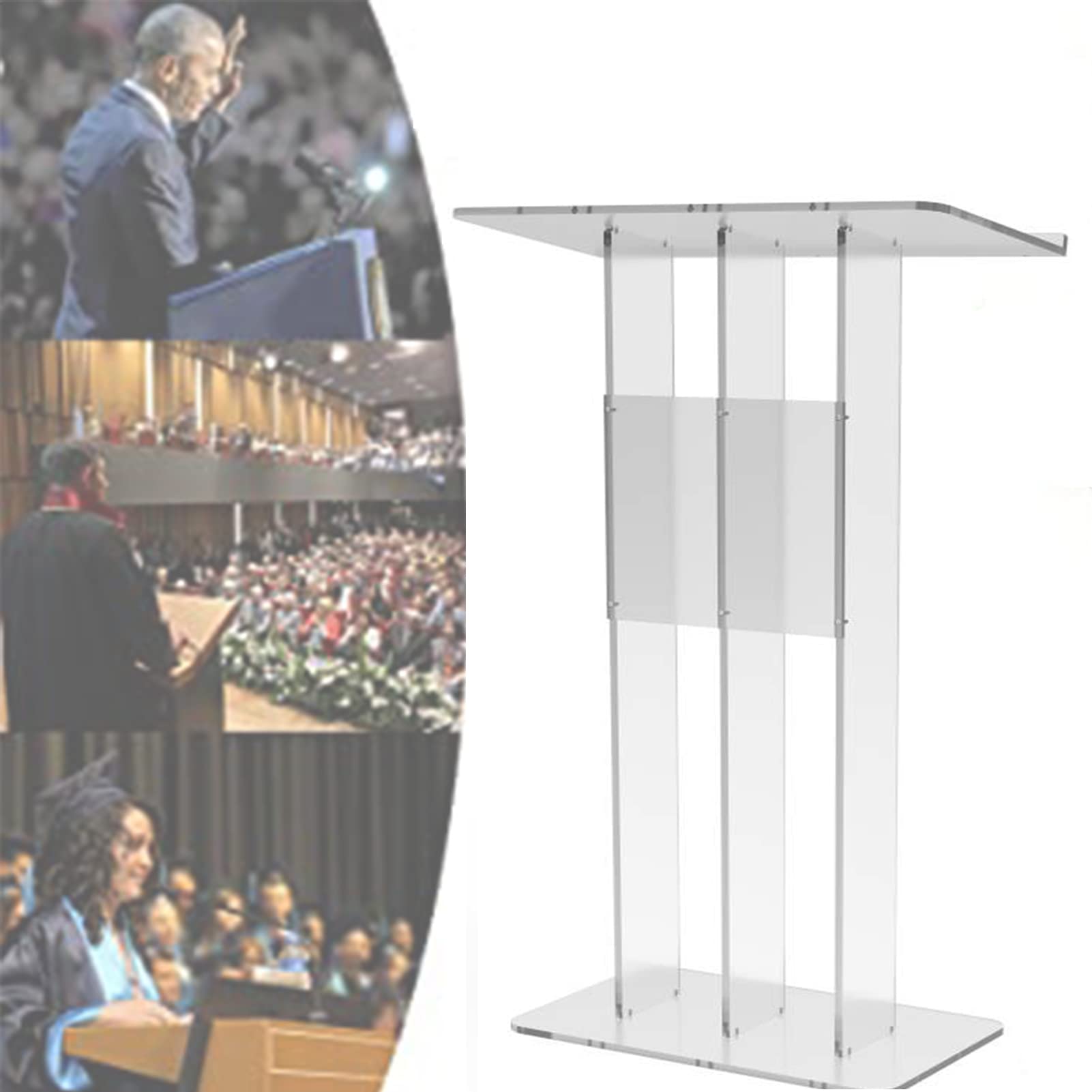 Buy OYhmc Podium Presentation Lectern Stand, Clear Acrylic Podium