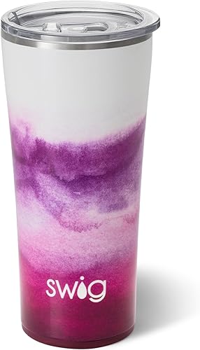 Swig Life - Vaso térmico con tapa de acero inoxidable y con triple aislamiento, doble pared y sellado al vacío, apto para el lavavajillas, vaso