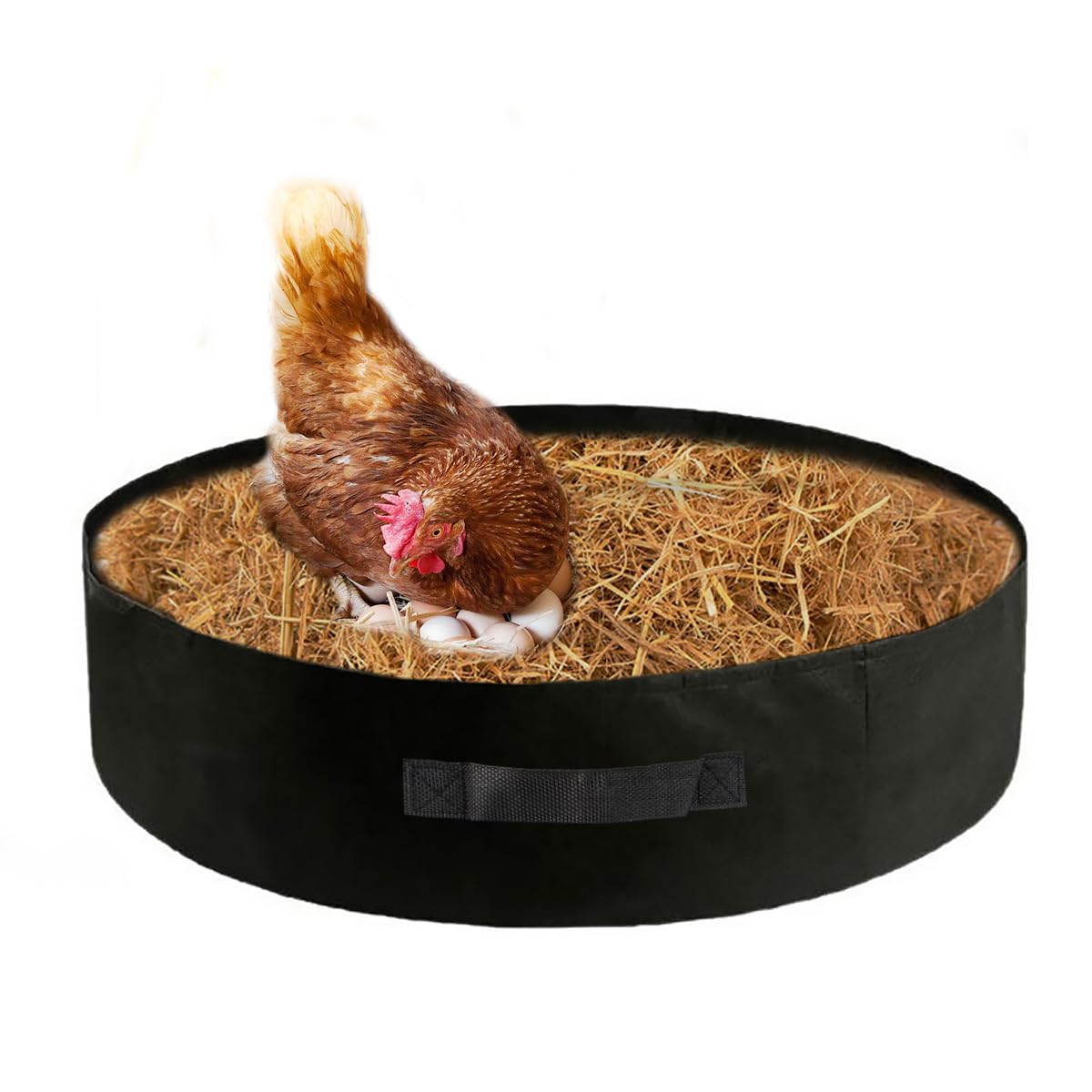 Chicken Dust Bath Tub 28" D * 8" H Dust Bath for Chickens Chicken Coop Cleaner Container Essential Chicken Coop Accessory for Farms, Lawn, Yard and