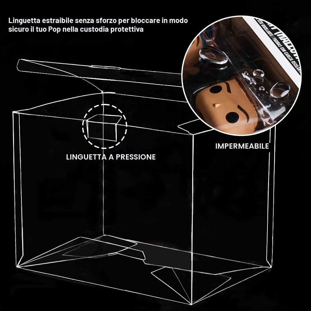 confezione da 2 custodie protettive per Funko Pop Moments, custodia trasparente ultra spessa da 0,5 mm, scatola espositiva robusta e trasparente con linguetta di chiusura, resistente ai graffi